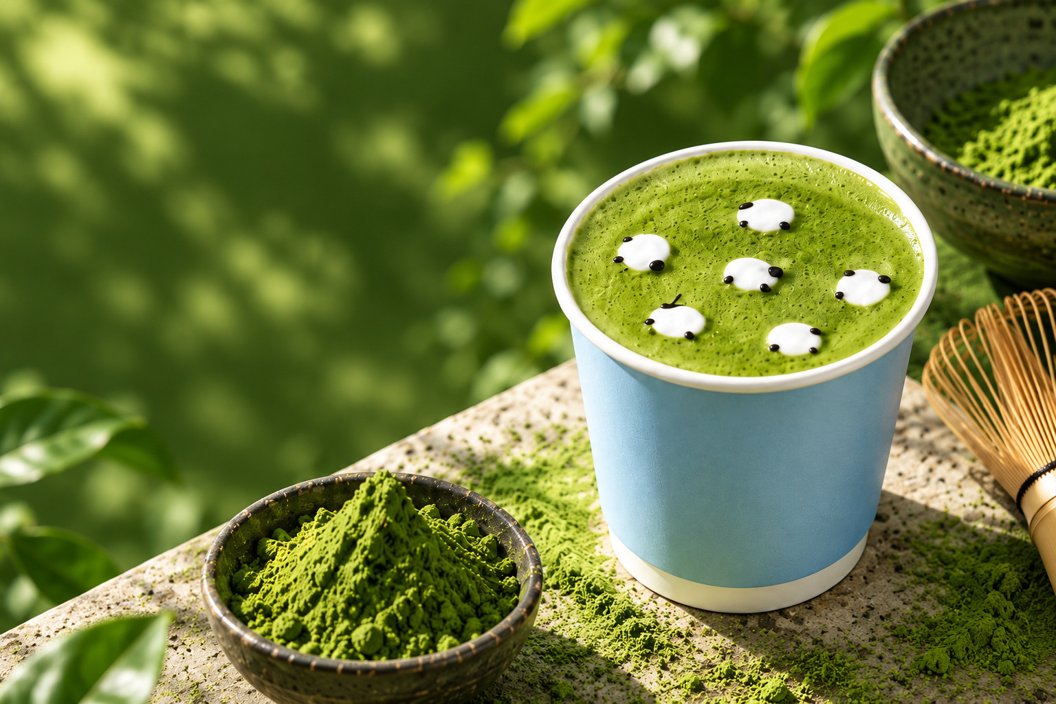 Matcha Wang首页AI概念主视觉，非实拍